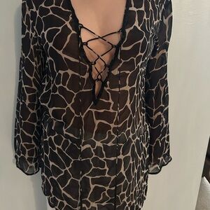 Melissa Odabash Animal Print Silk Swim Coverup